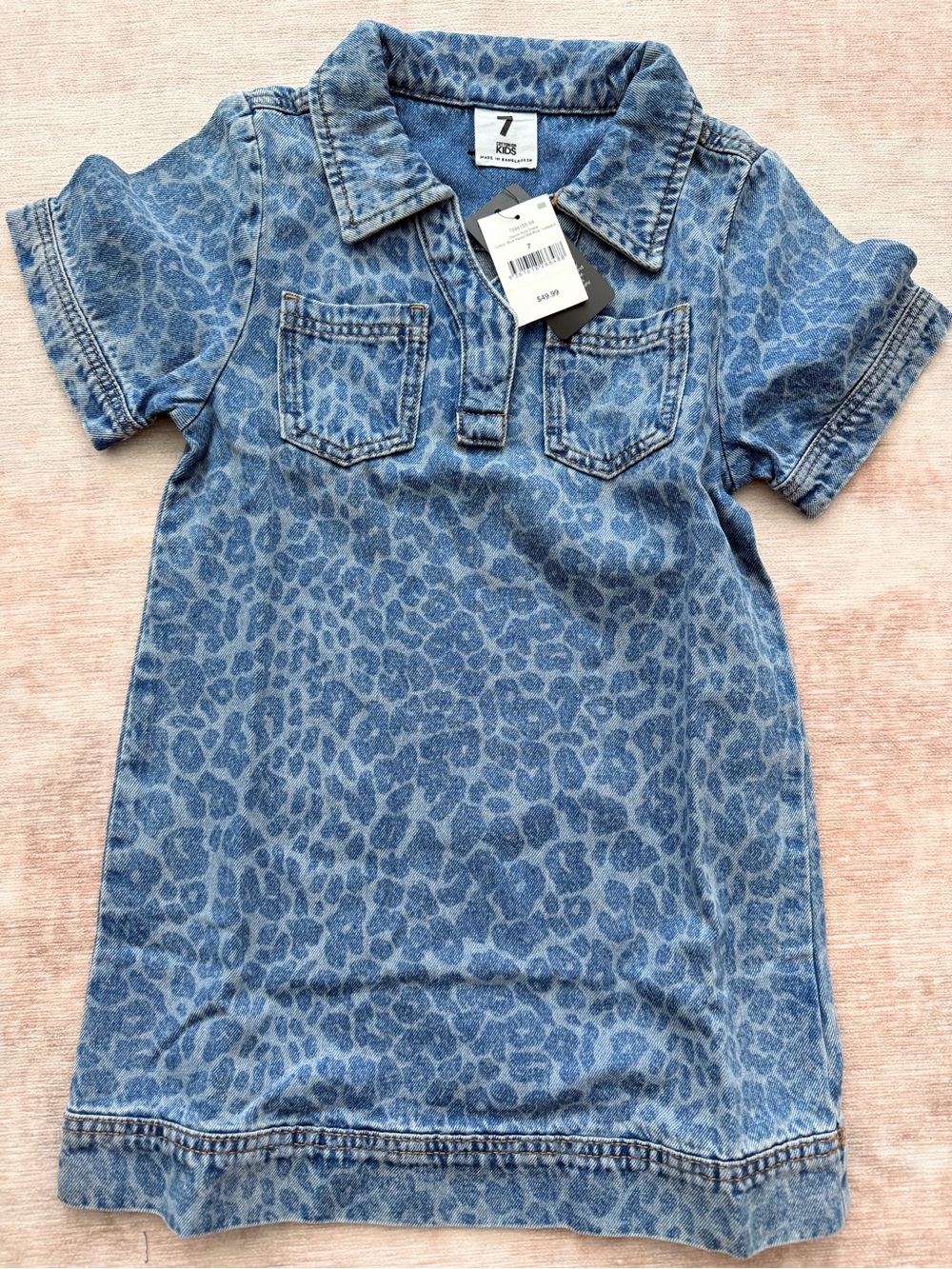 Cotton On Denim Polo Dress Leopard Size 7